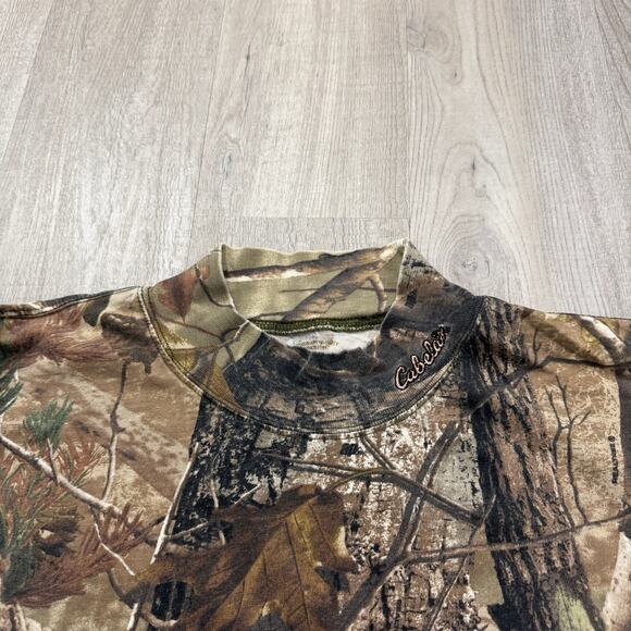 Vintage Cabelas Camo Long Sleeve Shirt Men's XL Mock Neck y2k Camouflage Hunting - Picture 3 of 7